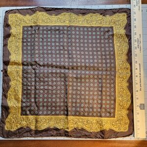 Brown, Gold, & Teal 18" Square Scarf